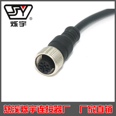 M12澆鑄電纜連接器，孔，180°